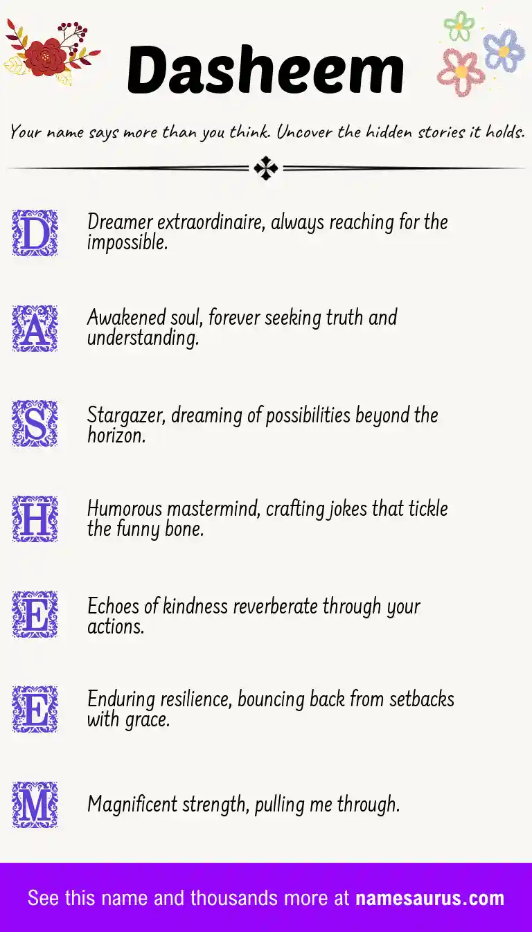 Acrostic poem about Dasheem.