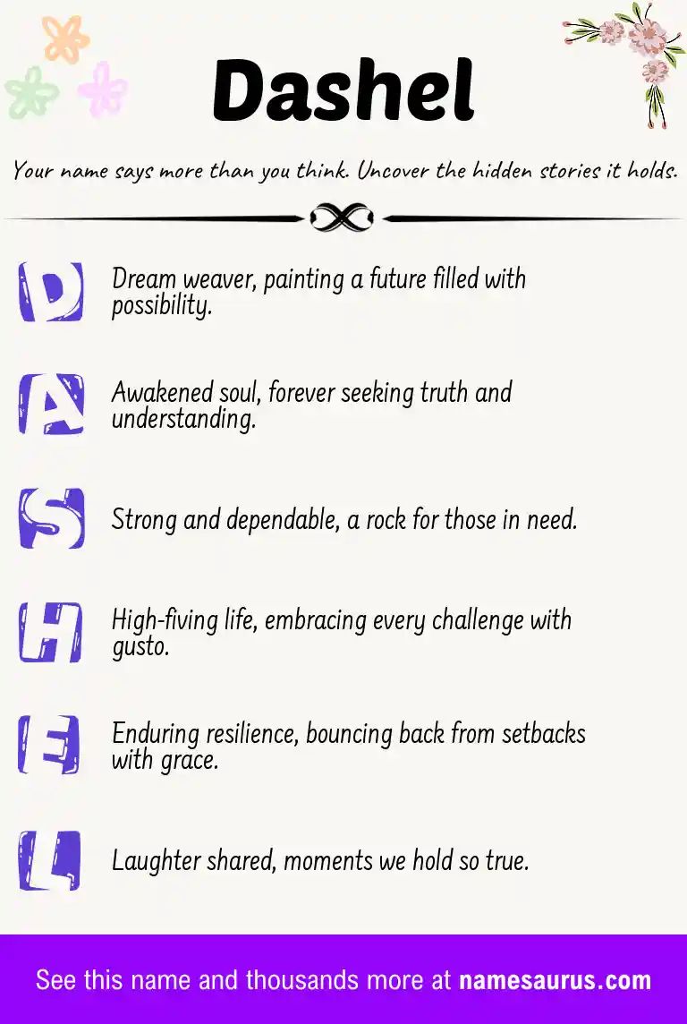 Acrostic poem about Dashel.