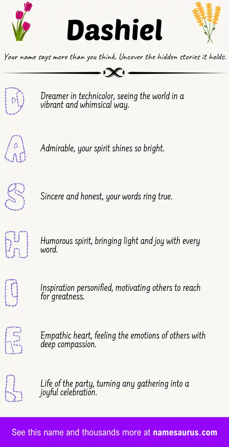 Acrostic poem about Dashiel.