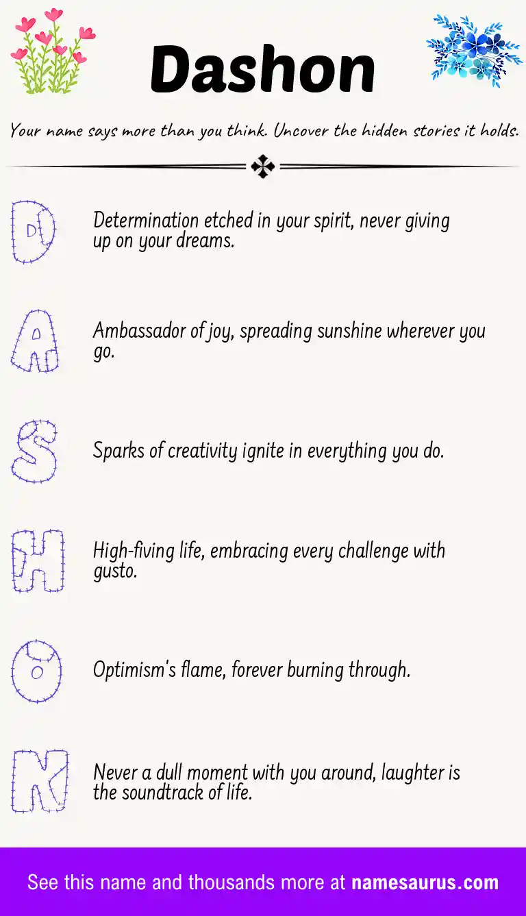 Acrostic poem about Dashon.