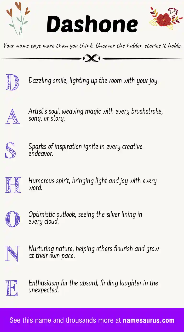 Acrostic poem about Dashone.