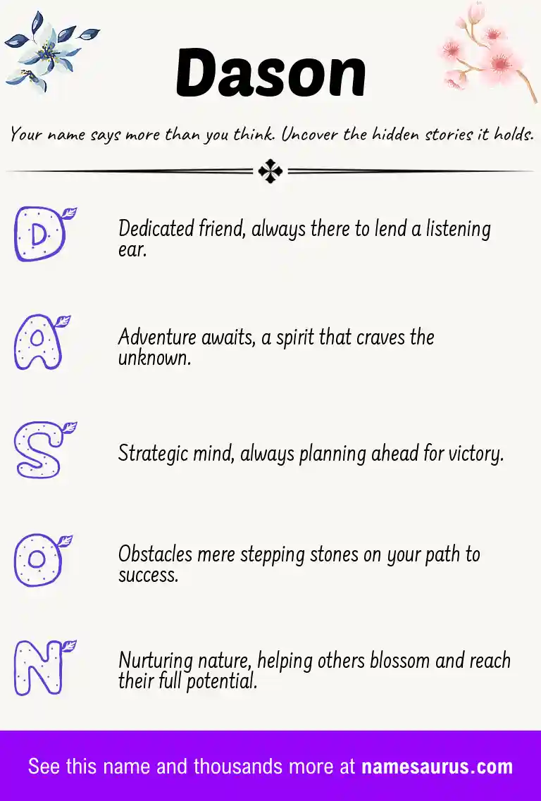 Acrostic poem about Dason.