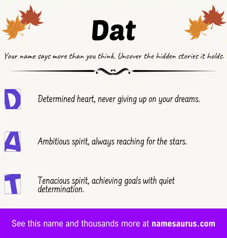 Acrostic poem about Dat.