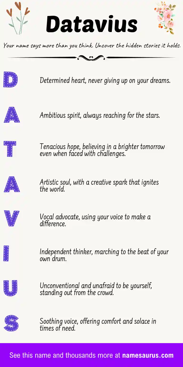 Acrostic poem about Datavius.
