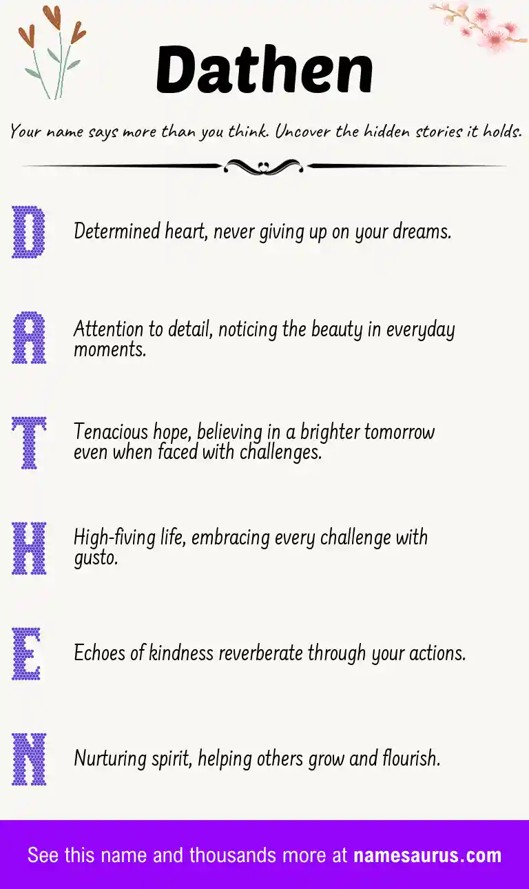 Acrostic poem about Dathen.