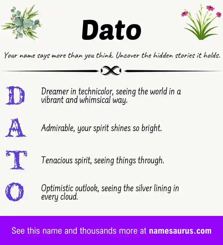 Acrostic poem about Dato.