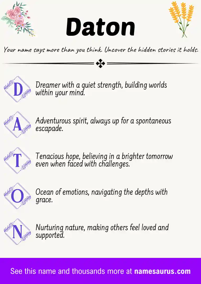 Acrostic poem about Daton.