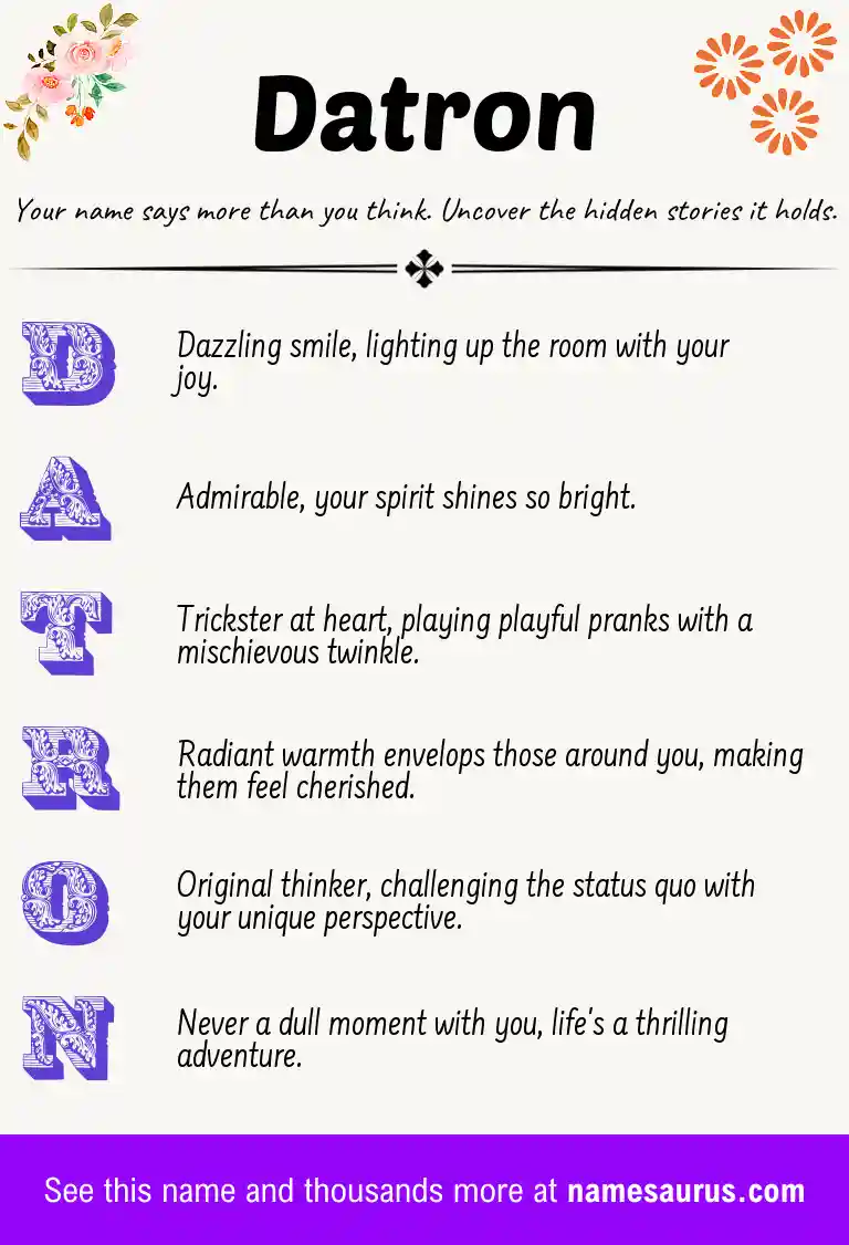 Acrostic poem about Datron.
