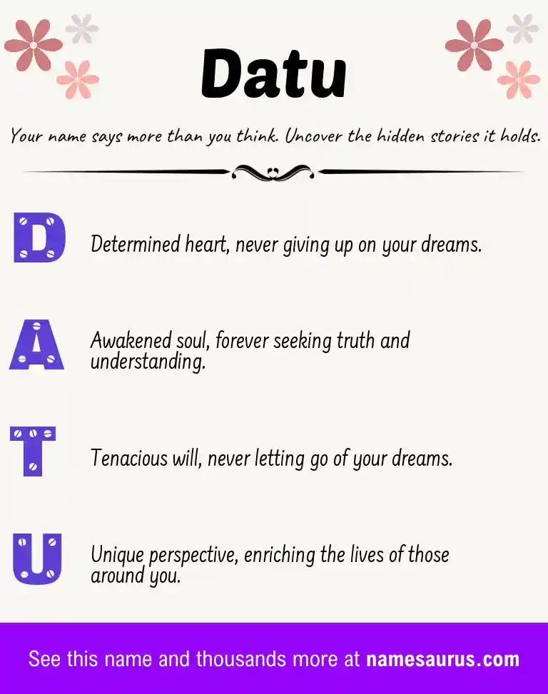 Acrostic poem about Datu.