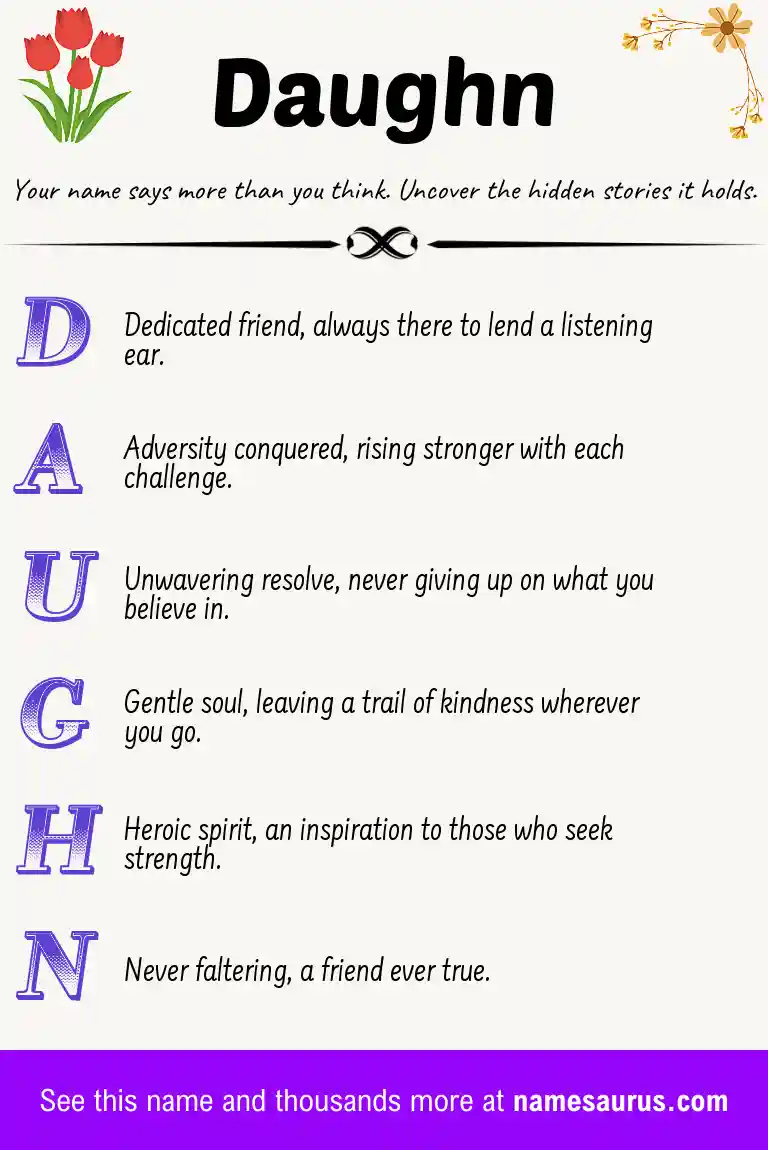 Acrostic poem about Daughn.
