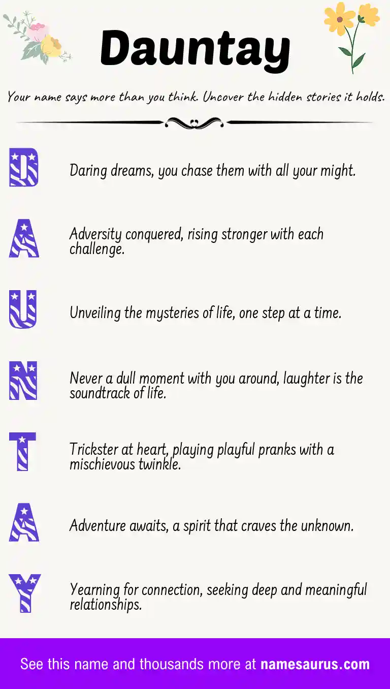 Acrostic poem about Dauntay.