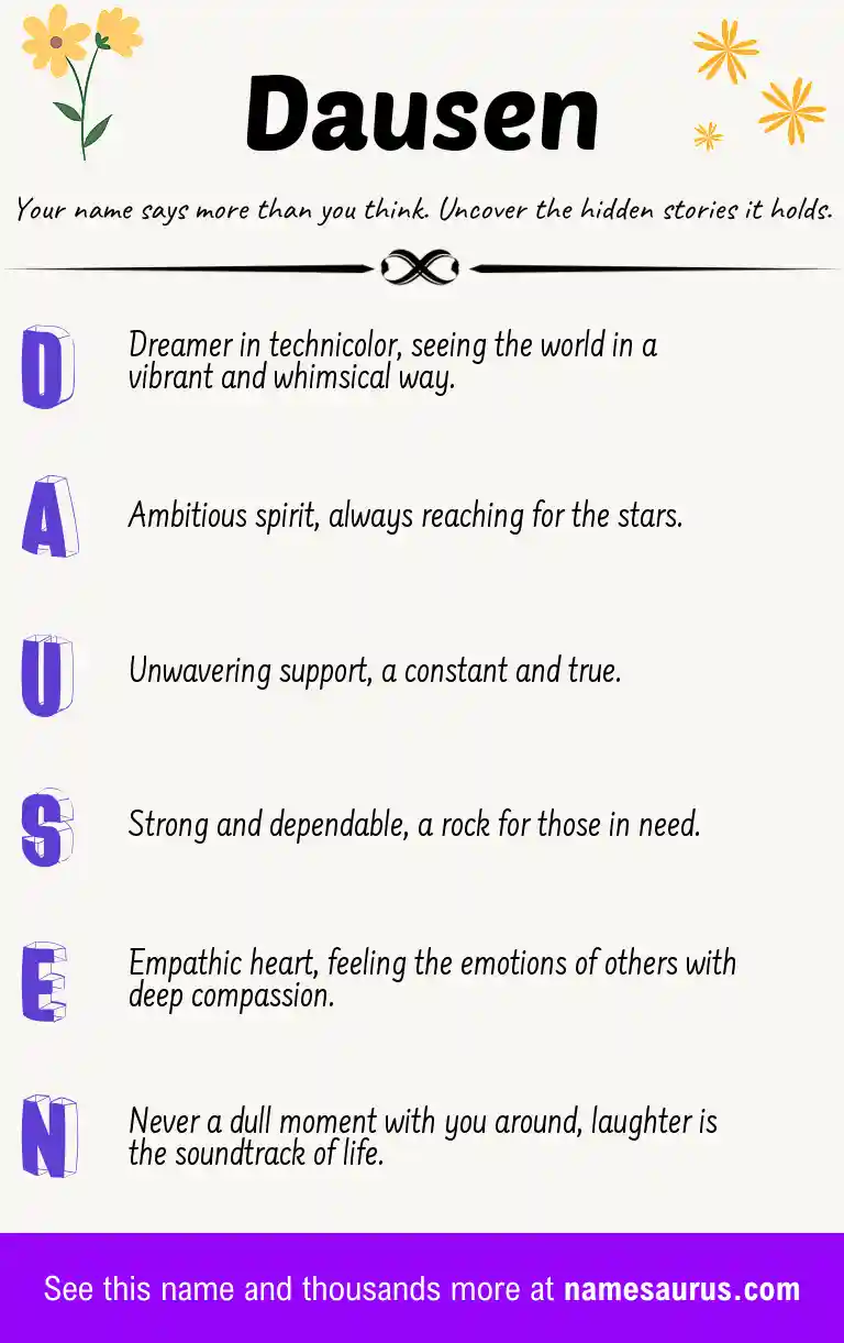 Acrostic poem about Dausen.