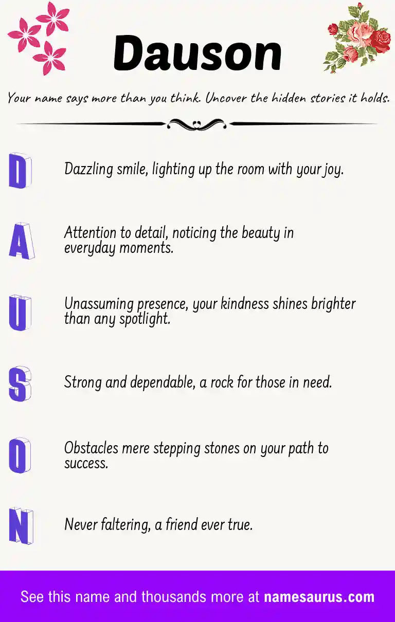 Acrostic poem about Dauson.