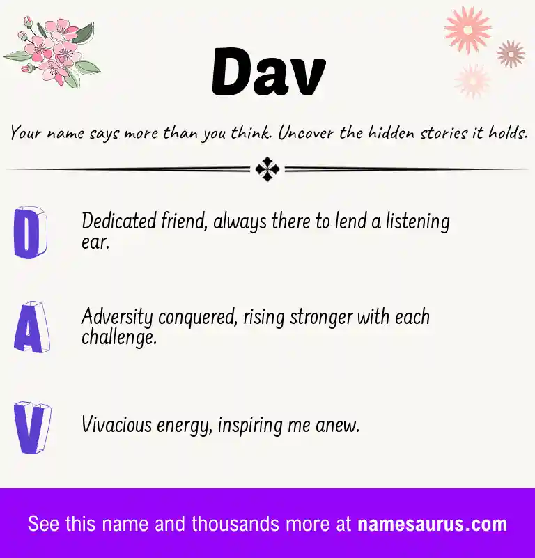 Acrostic poem about Dav.