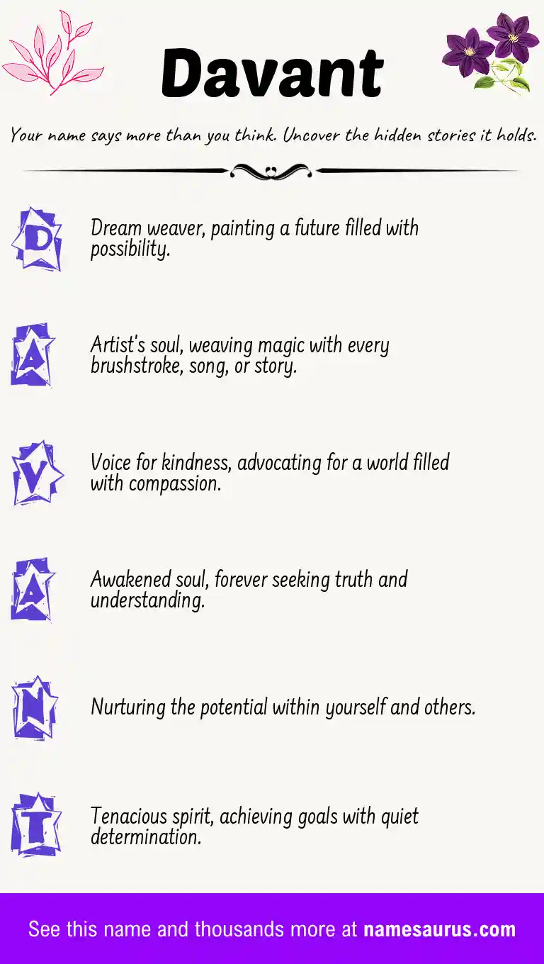 Acrostic poem about Davant.