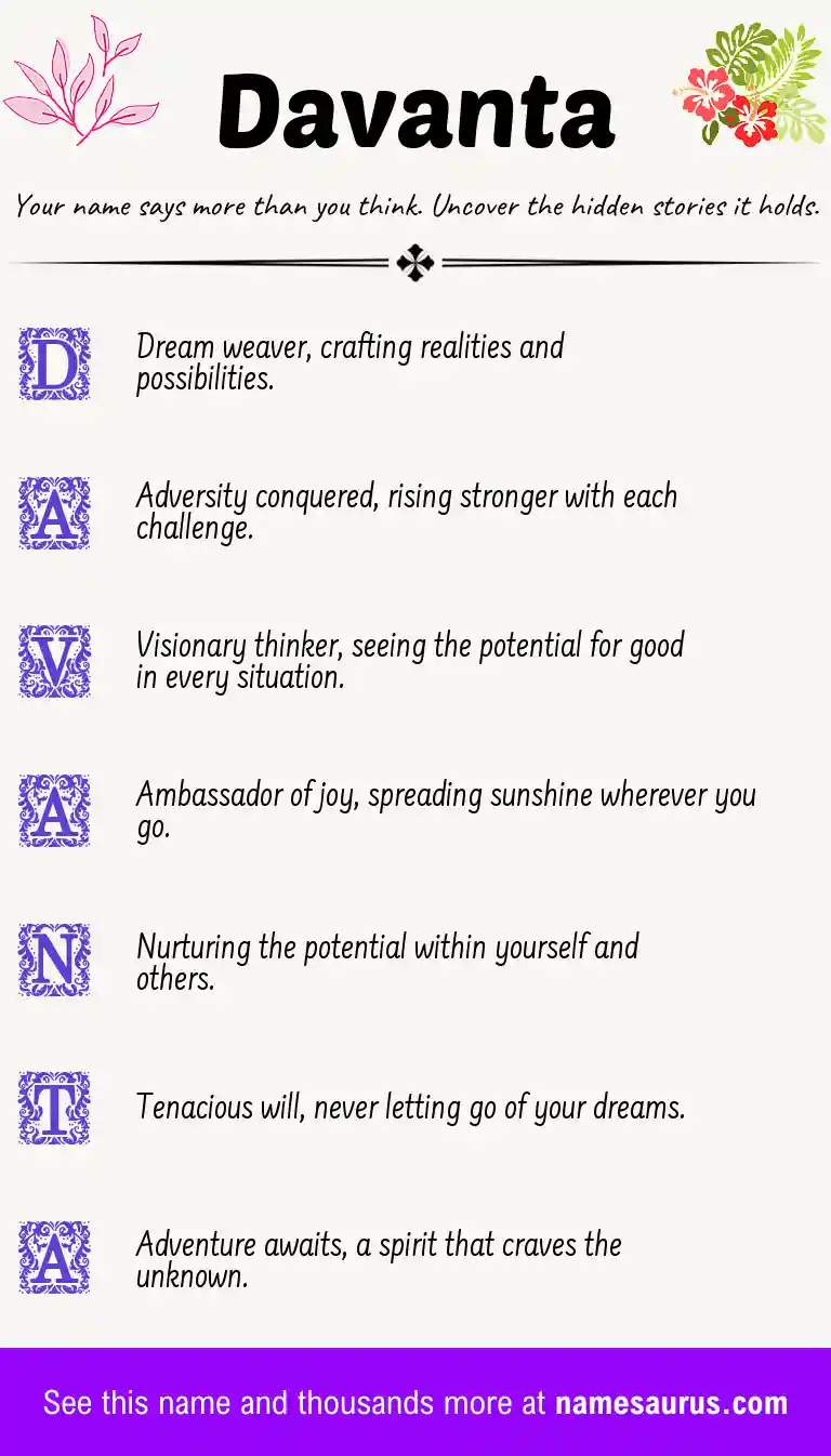 Acrostic poem about Davanta.