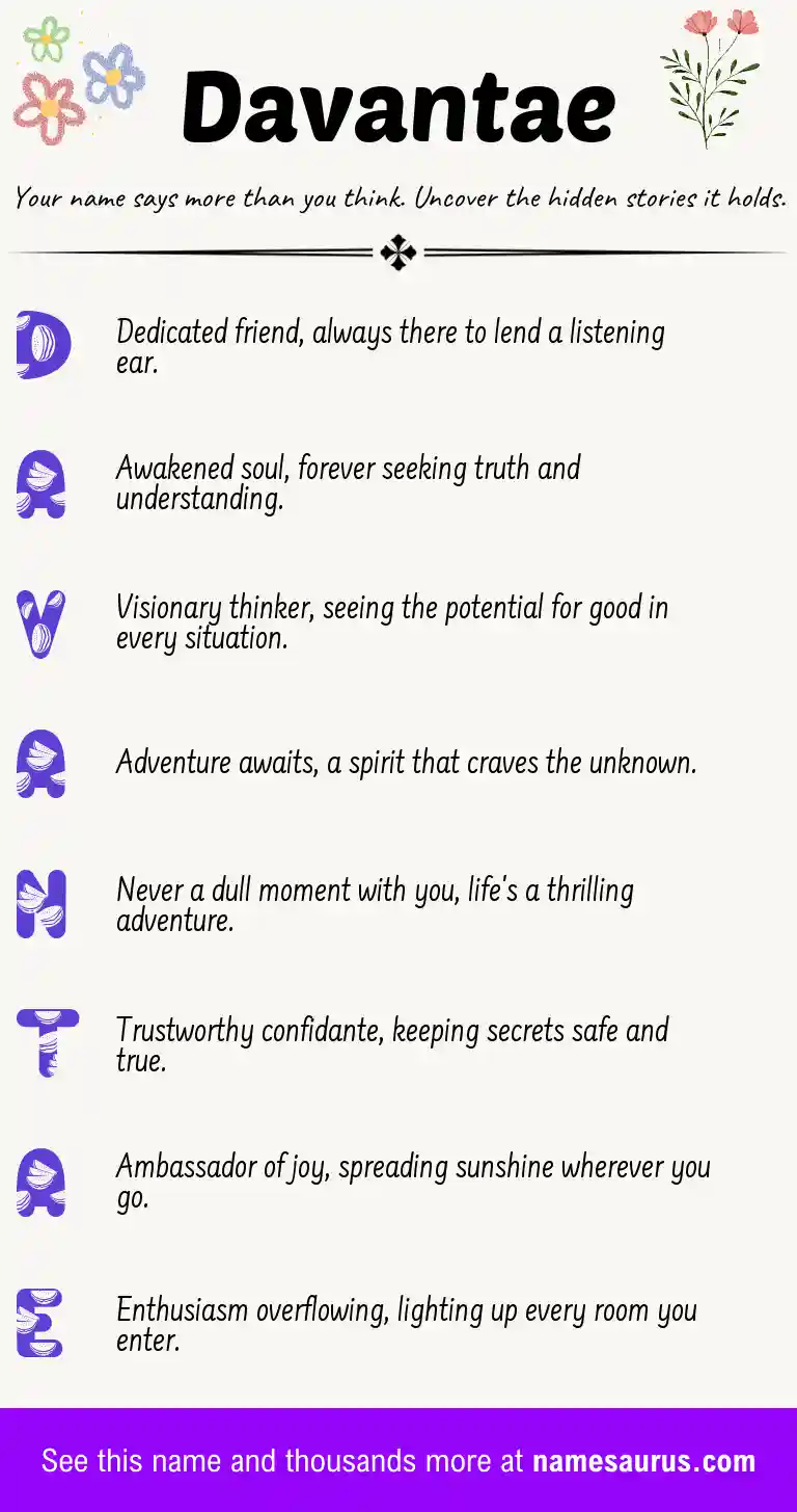 Acrostic poem about Davantae.