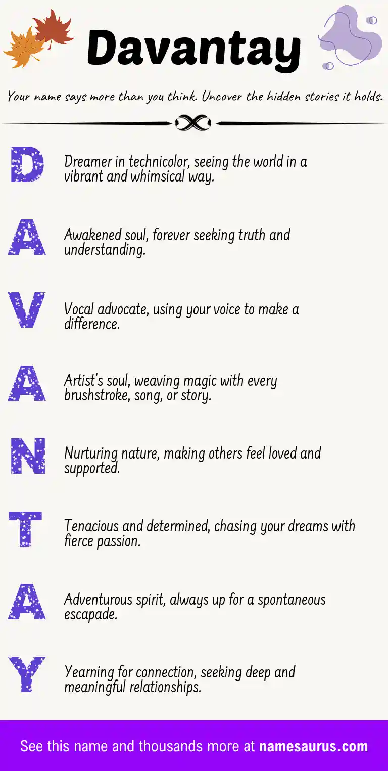 Acrostic poem about Davantay.