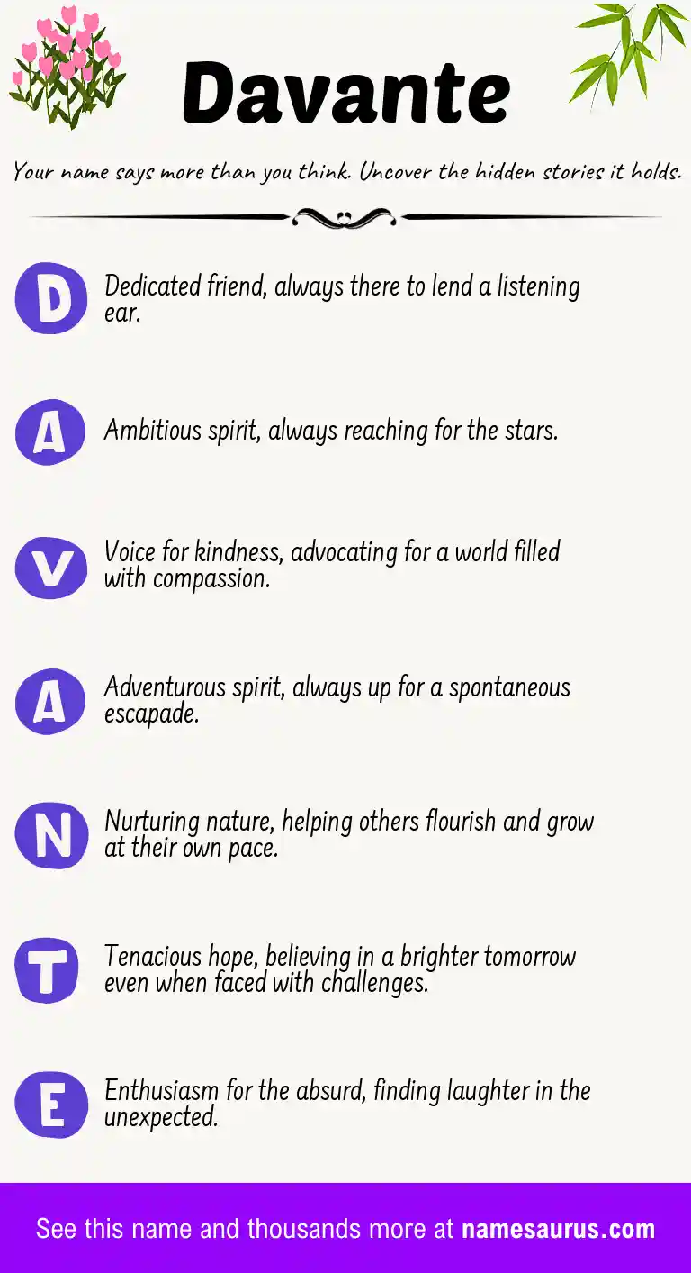 Acrostic poem about Davante.