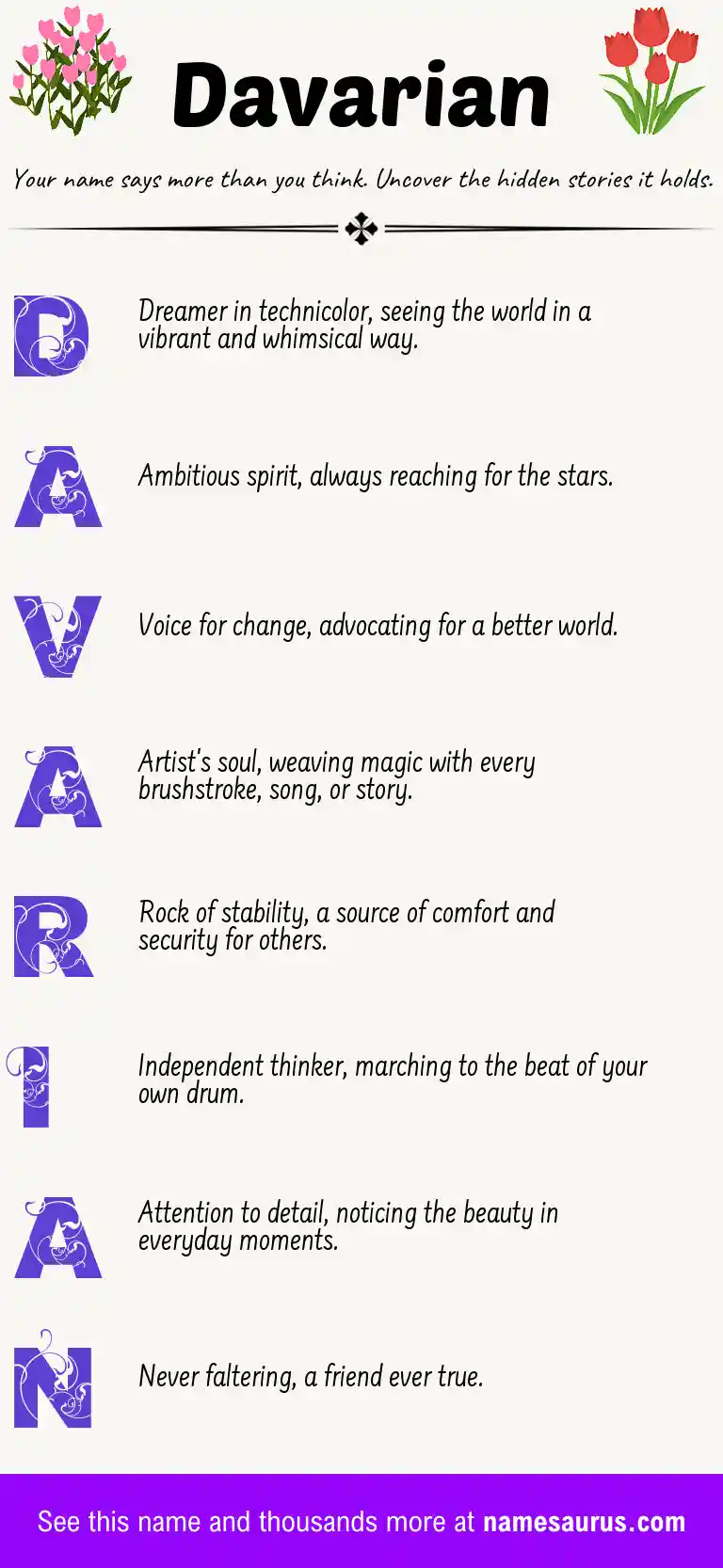 Acrostic poem about Davarian.