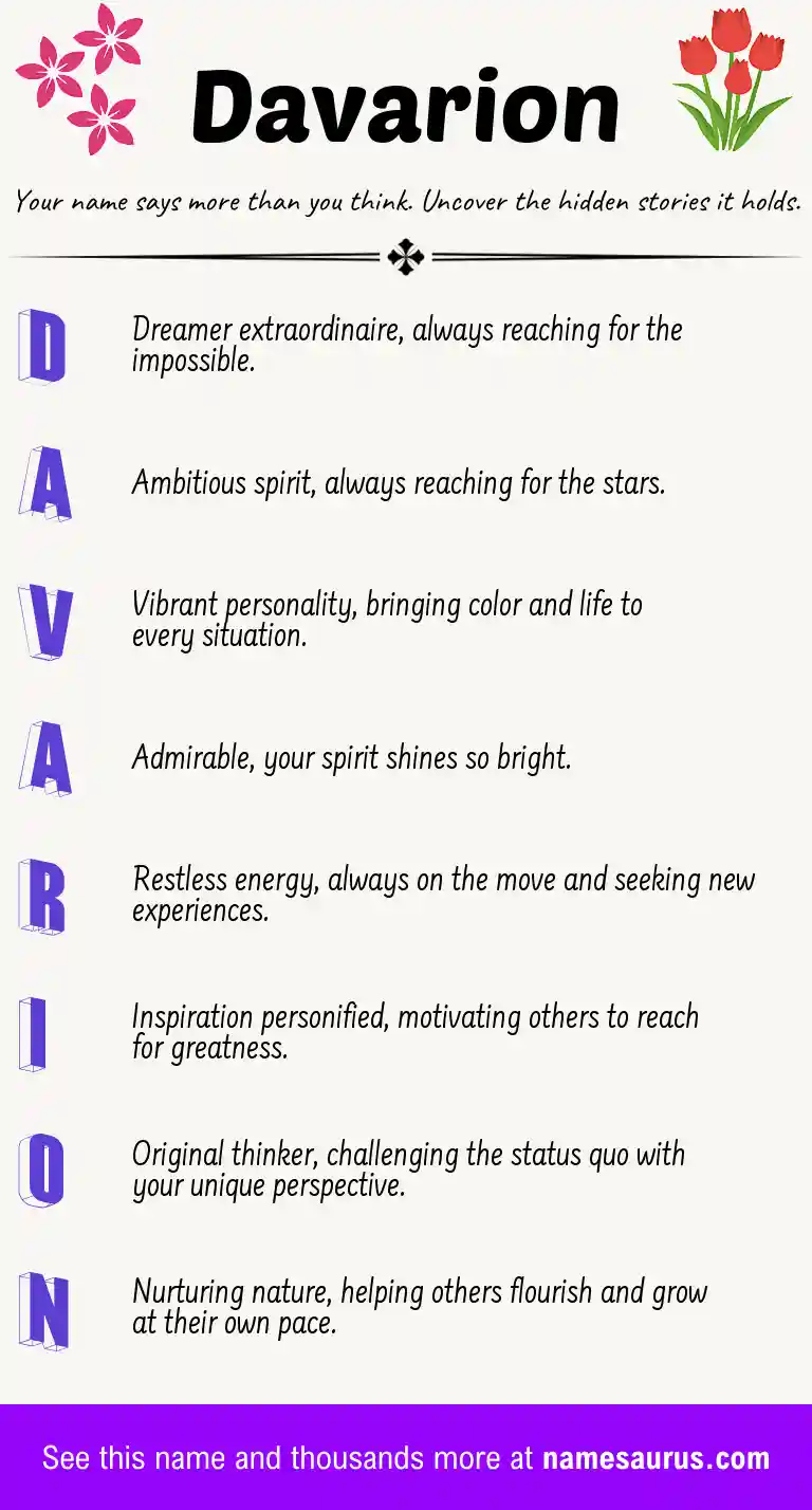 Acrostic poem about Davarion.