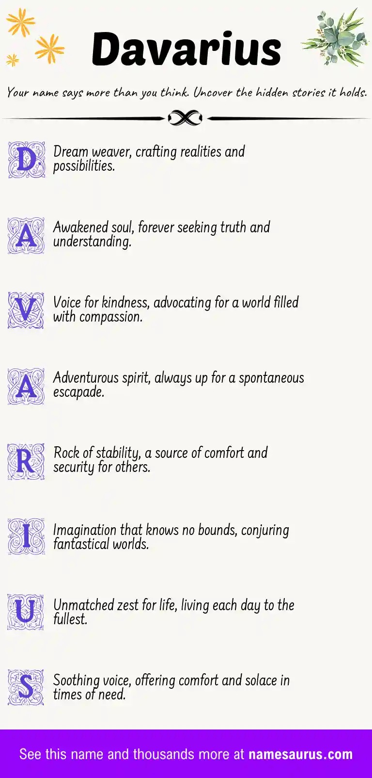 Acrostic poem about Davarius.