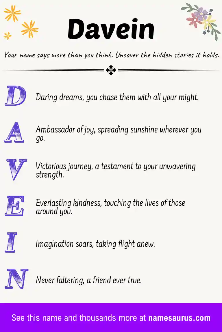 Acrostic poem about Davein.