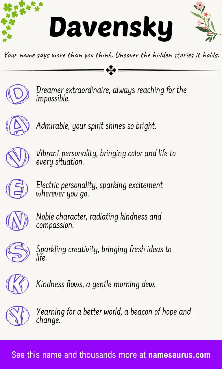 Acrostic poem about Davensky.