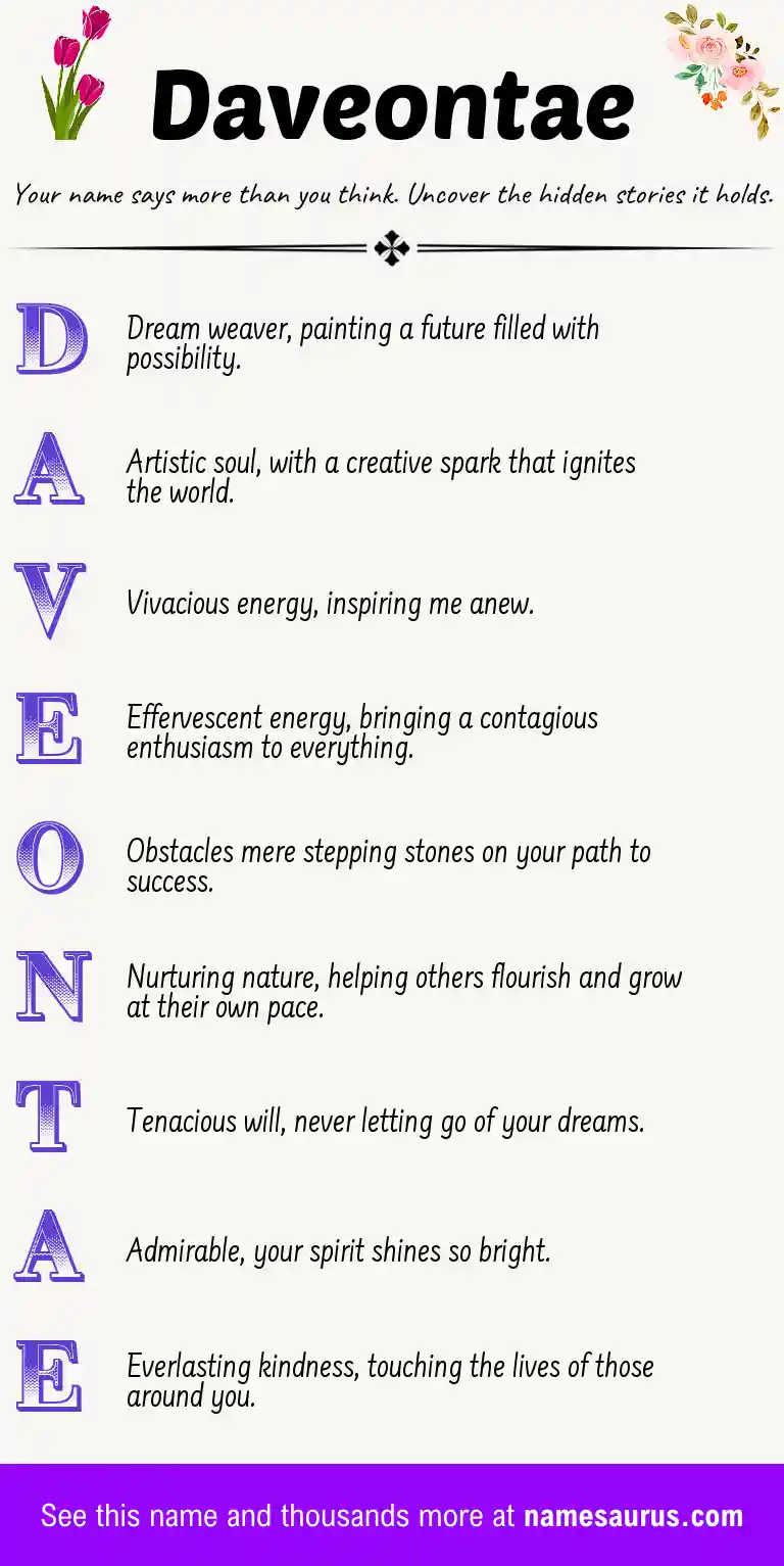 Acrostic poem about Daveontae.