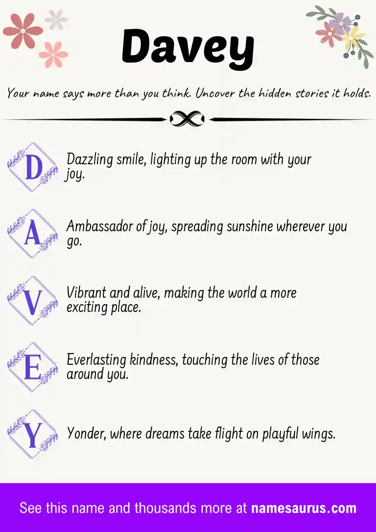 Acrostic poem about Davey.