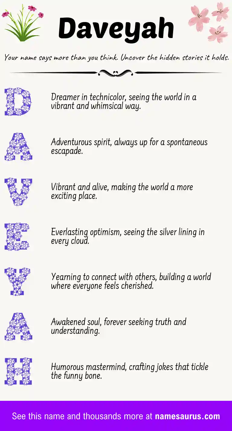 Acrostic poem about Daveyah.