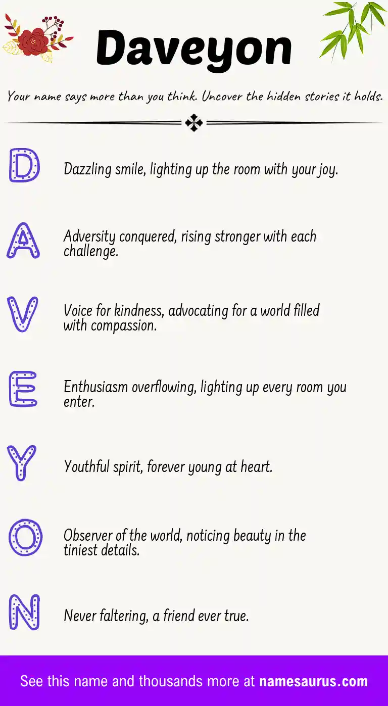 Acrostic poem about Daveyon.