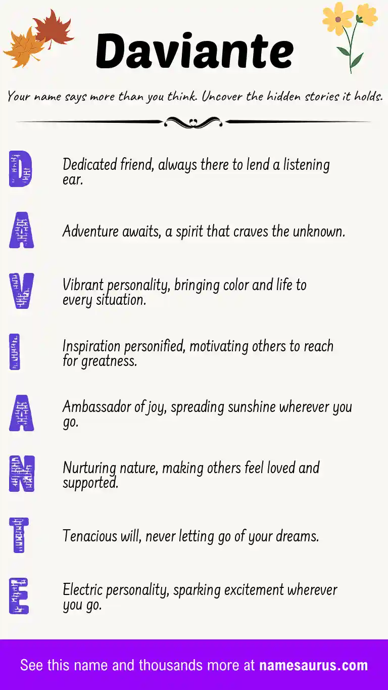 Acrostic poem about Daviante.