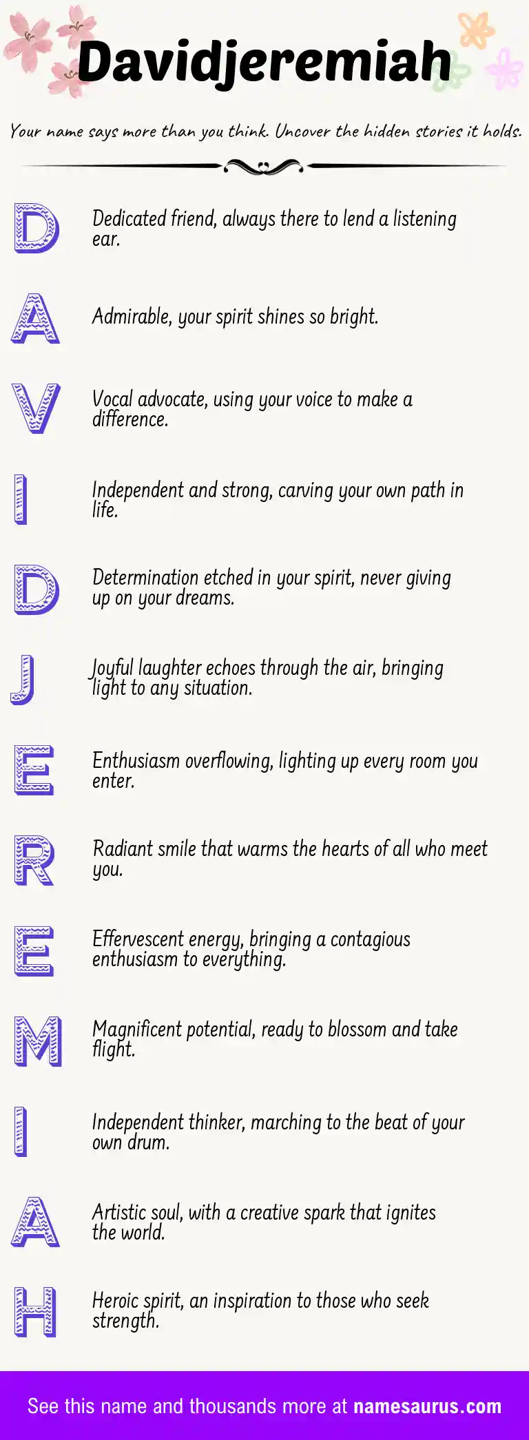 Acrostic poem about Davidjeremiah.