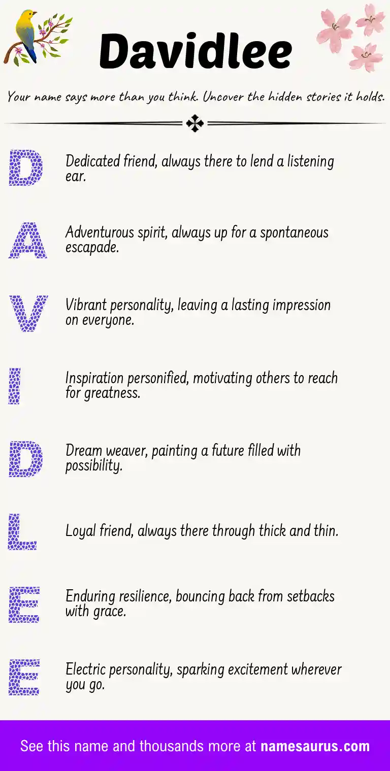 Acrostic poem about Davidlee.