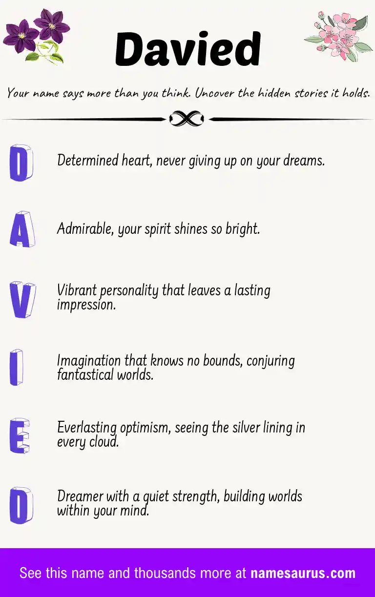 Acrostic poem about Davied.
