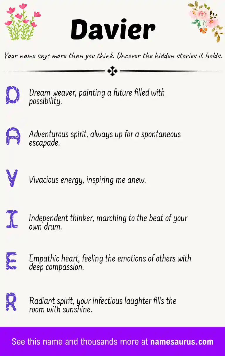 Acrostic poem about Davier.