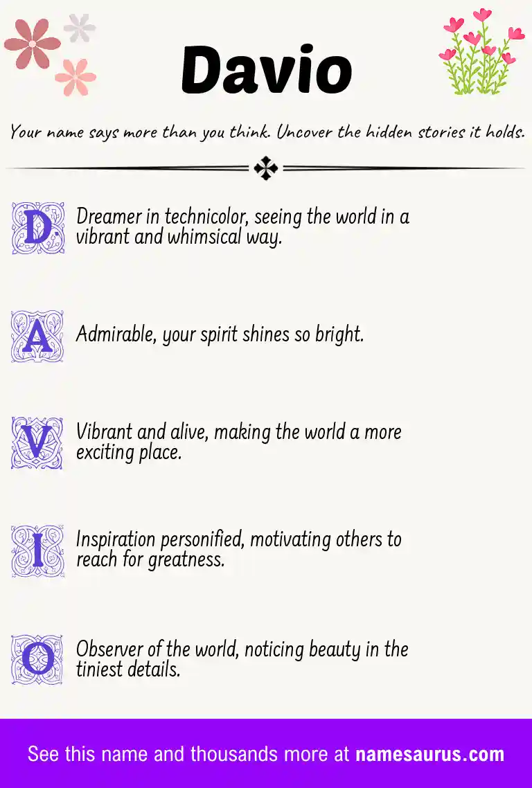Acrostic poem about Davio.