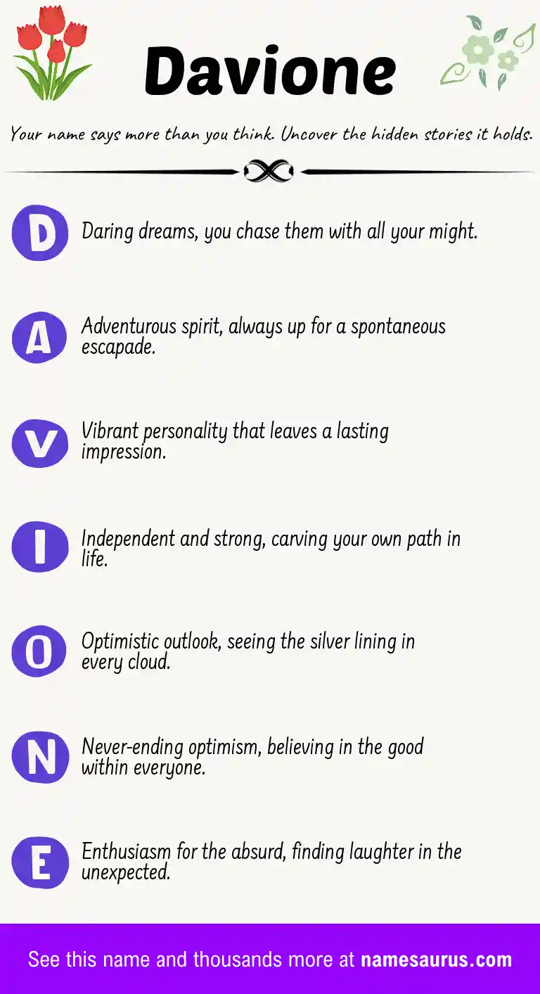 Acrostic poem about Davione.