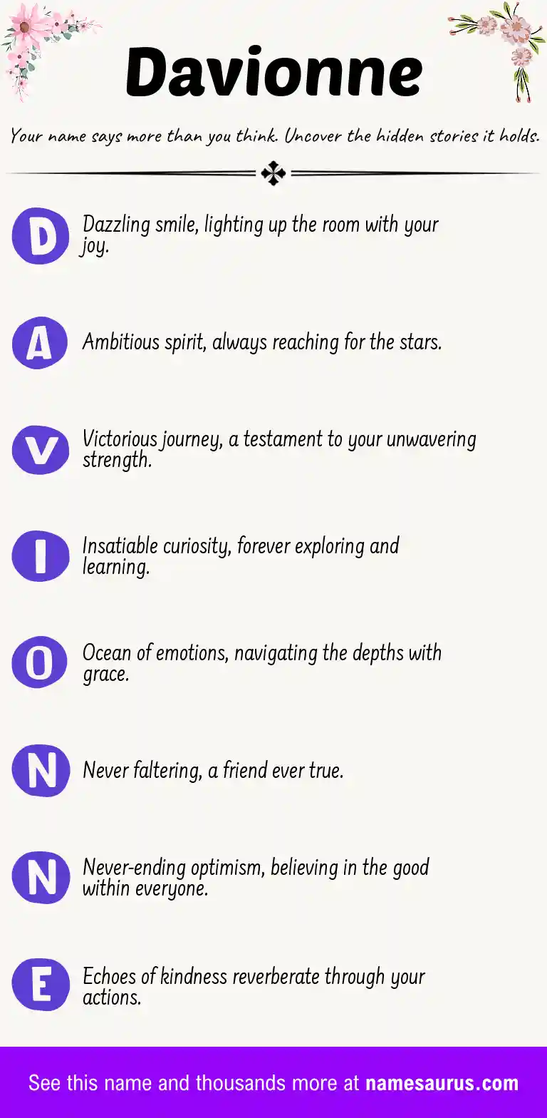 Acrostic poem about Davionne.