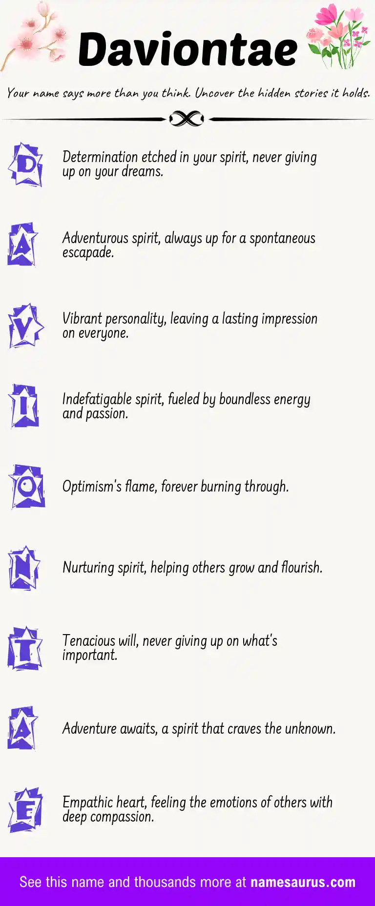 Acrostic poem about Daviontae.