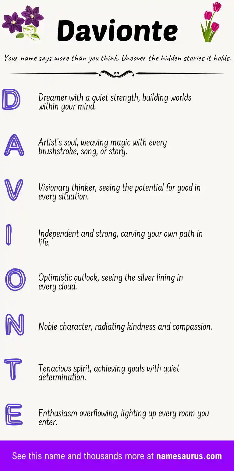 Acrostic poem about Davionte.