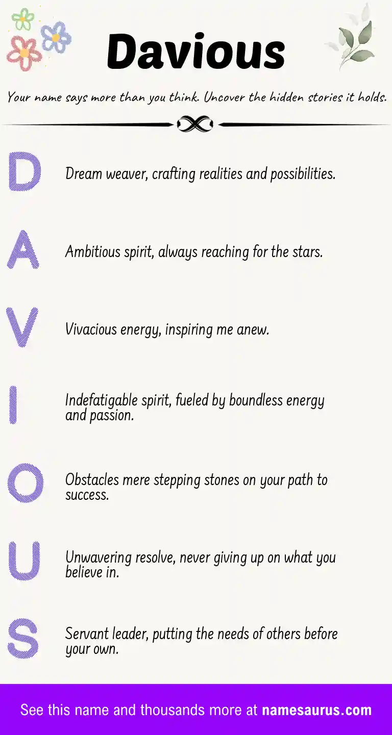 Acrostic poem about Davious.
