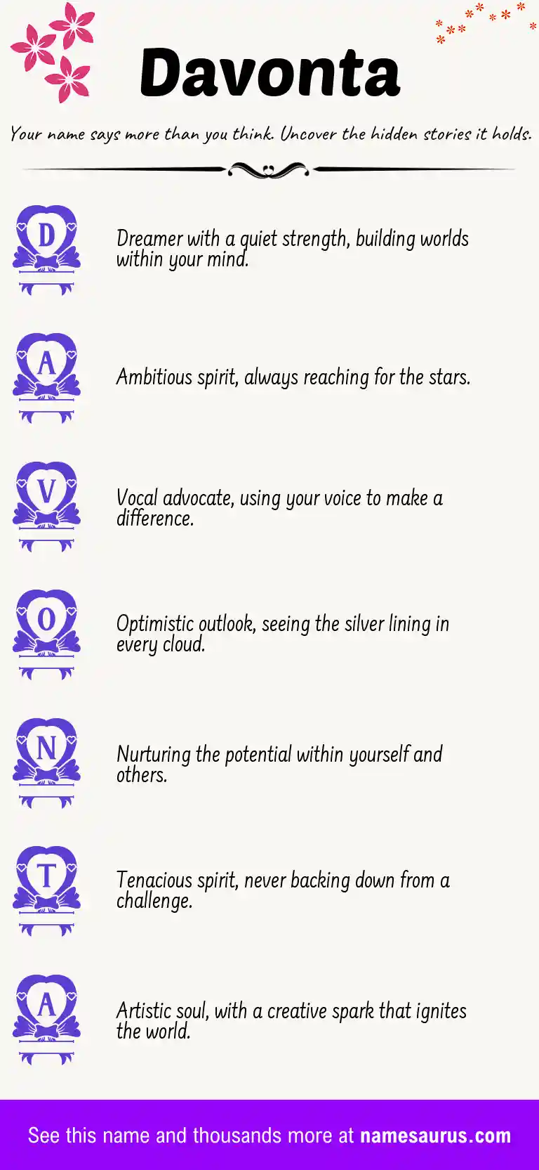 Acrostic poem about Davonta.