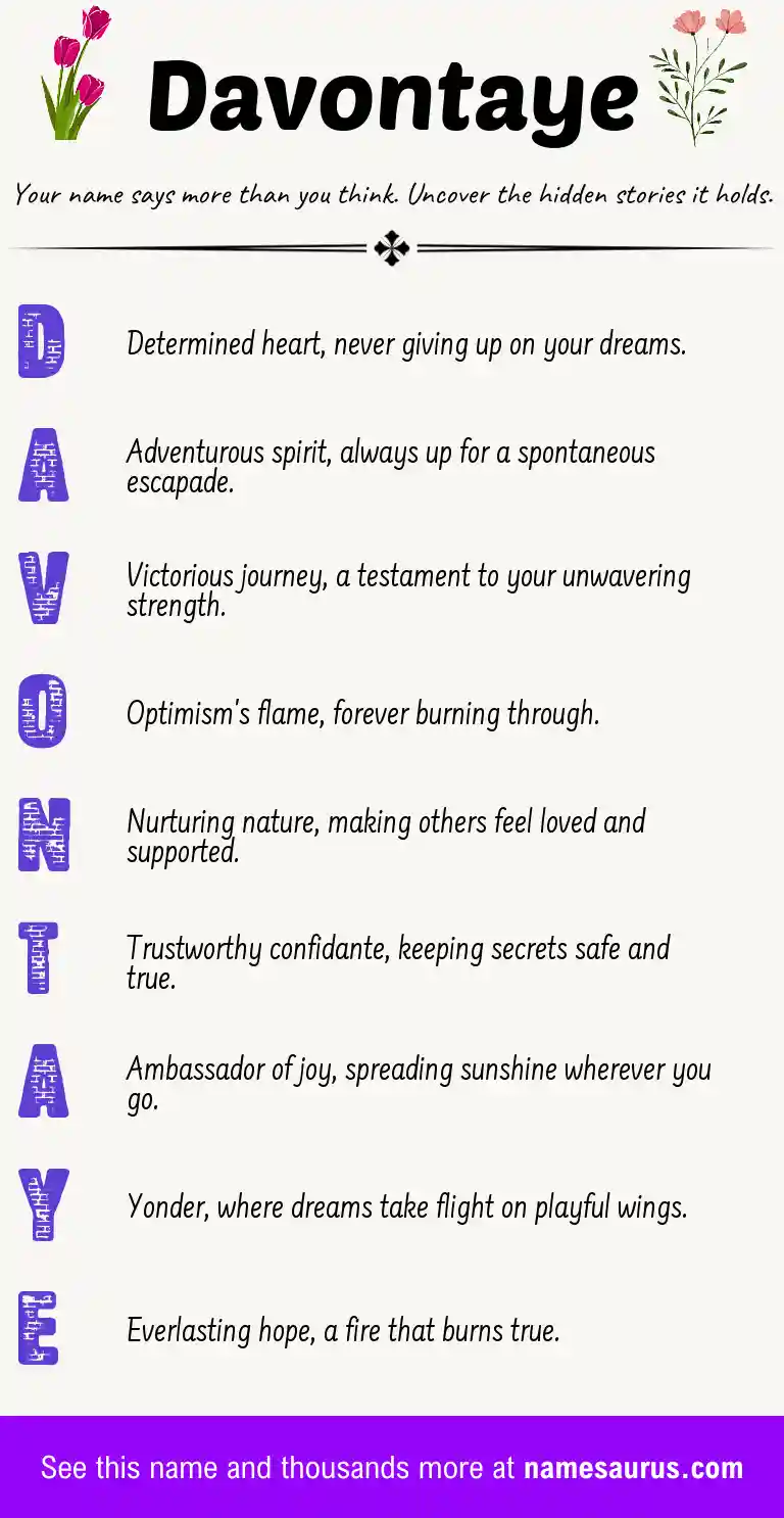 Acrostic poem about Davontaye.
