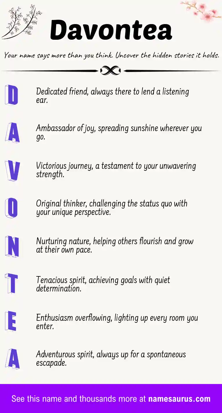 Acrostic poem about Davontea.