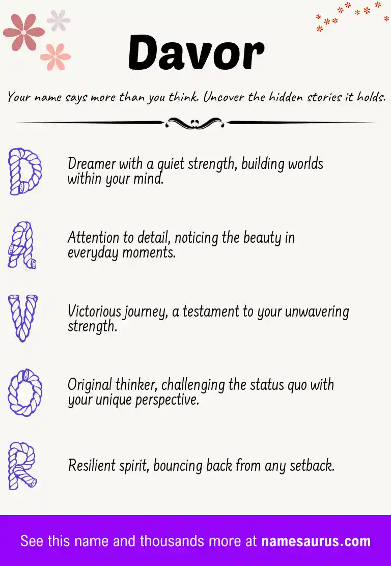 Acrostic poem about Davor.