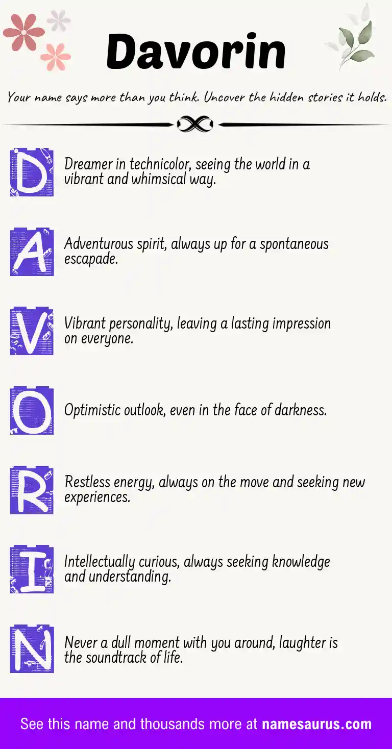 Acrostic poem about Davorin.