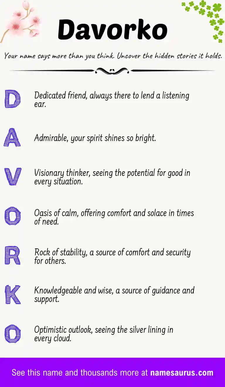 Acrostic poem about Davorko.
