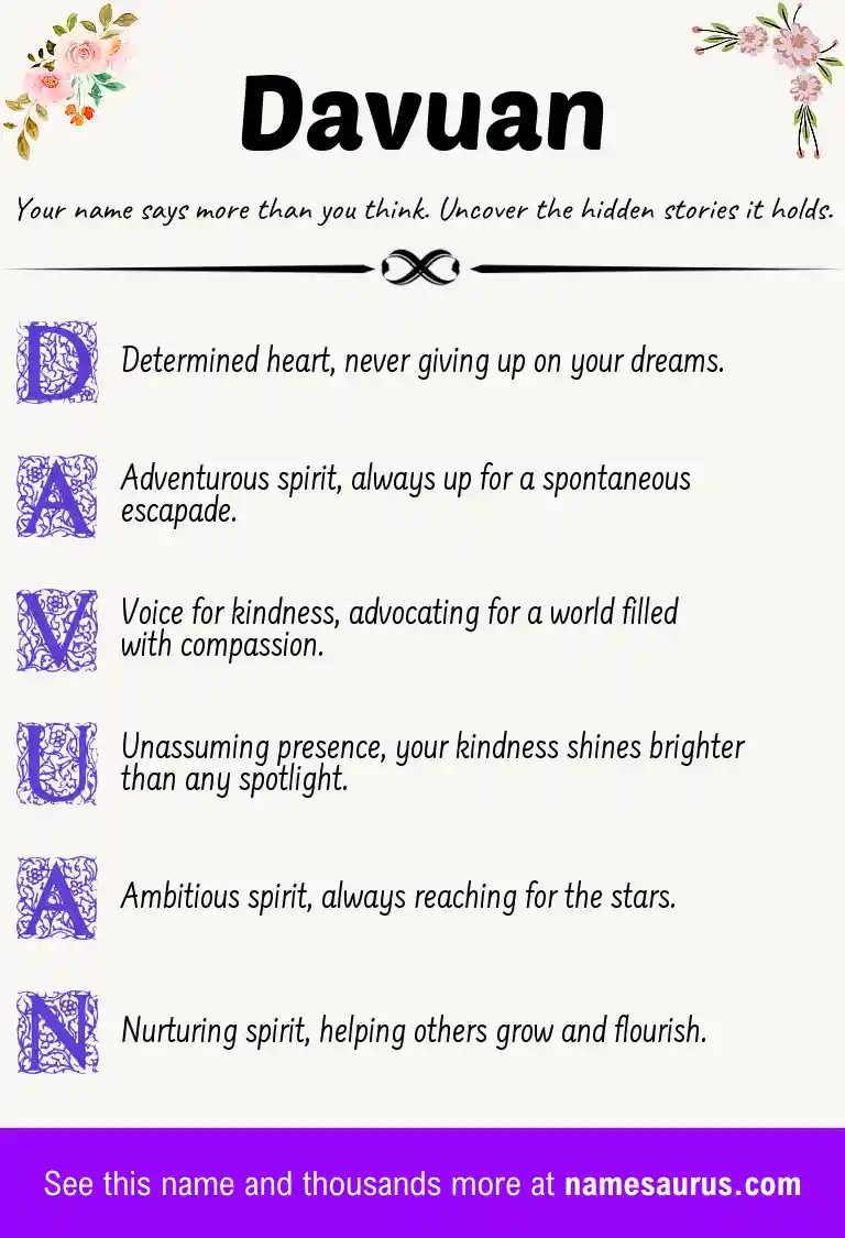 Acrostic poem about Davuan.